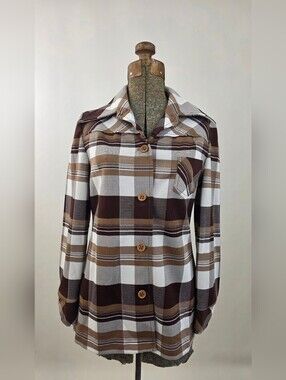 Personal Division of Leslie Fay ILGWU Vintage 70's Women's Thick Brown Shirt M
